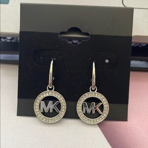 Michael Kors Silver Logo Earrings